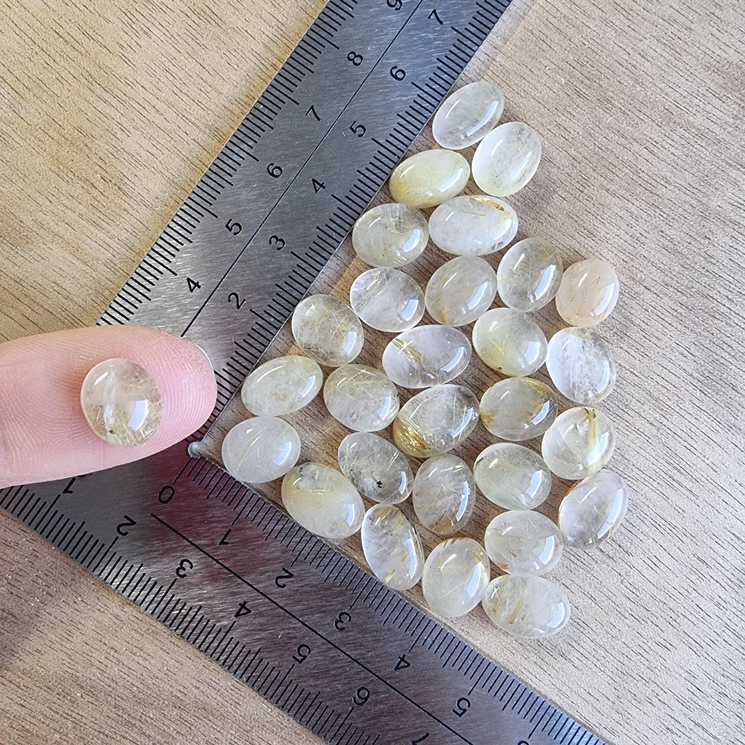 Golden Rutilated Quartz Cabochon Lot / Pendant Lot for jewelry making or diy craft projects 22.5gr