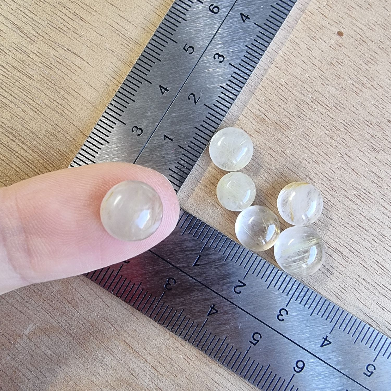 Golden Rutilated Quartz Cabochon Lot / Pendant Lot for jewelry making or diy craft projects 4gr