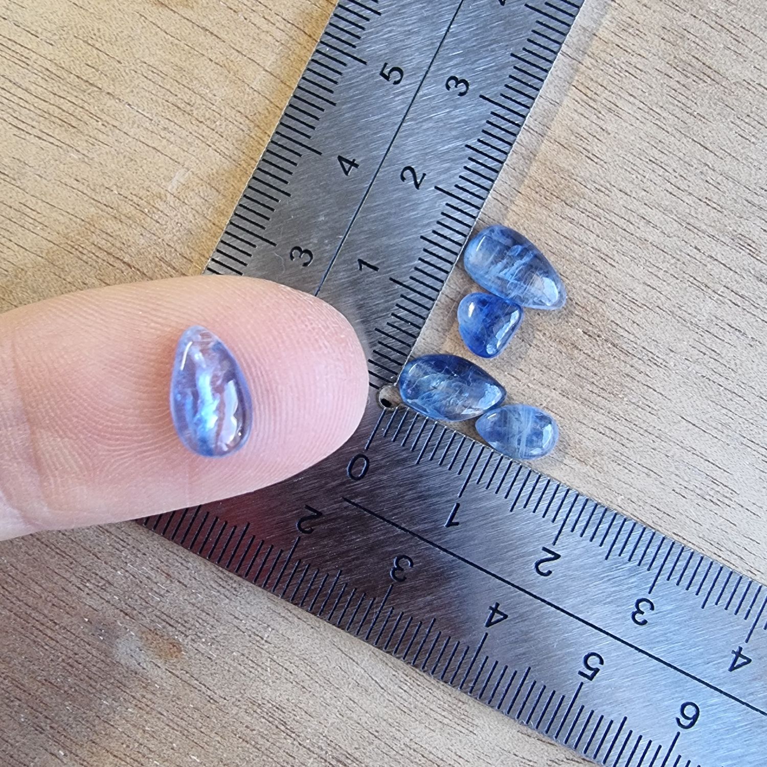 Blue Kyanite Cabochon Lot / Pendant Lot for jewelry making or diy craft projects 1.5gr