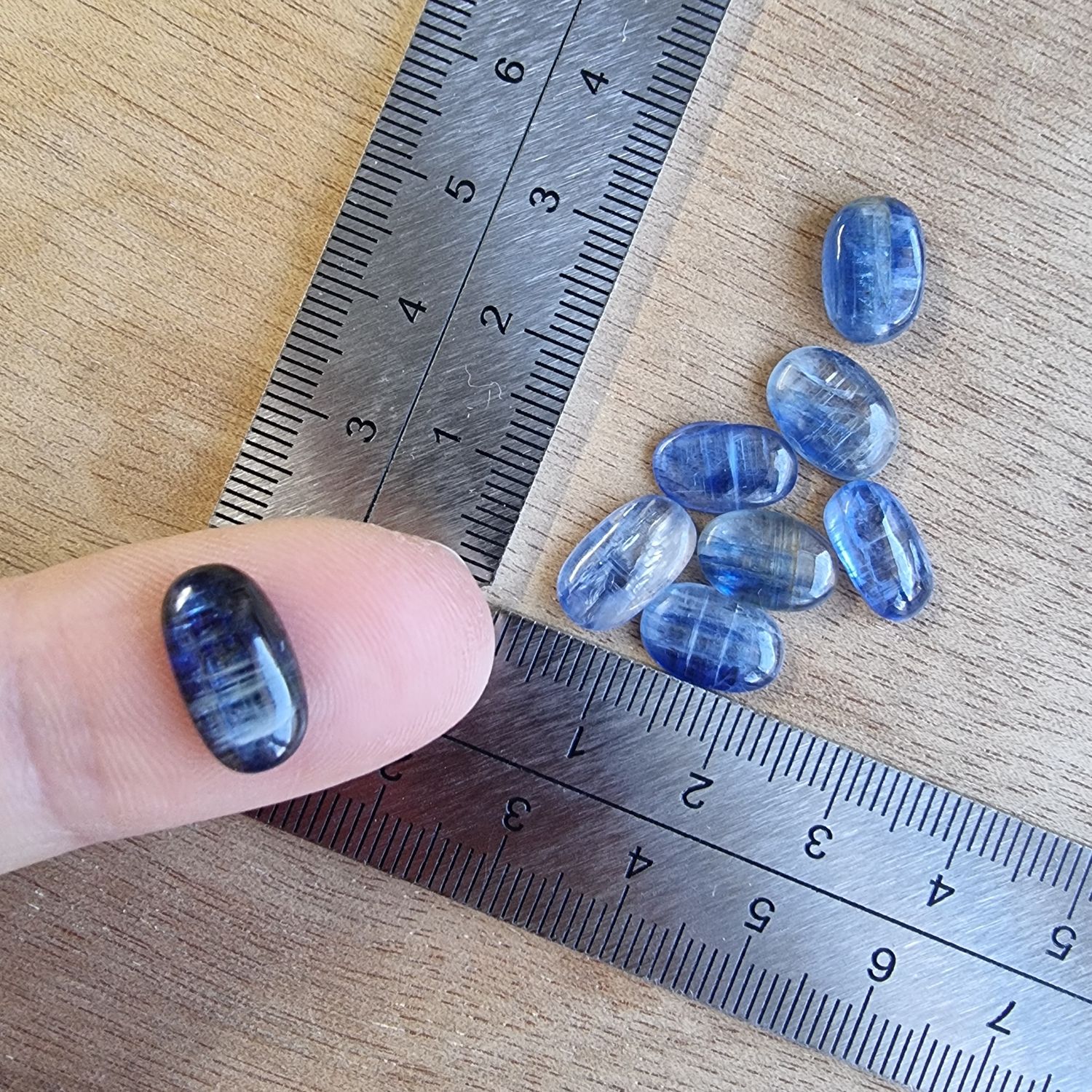Blue Kyanite Cabochon Lot / Pendant Lot for jewelry making or diy craft projects 4.6gr