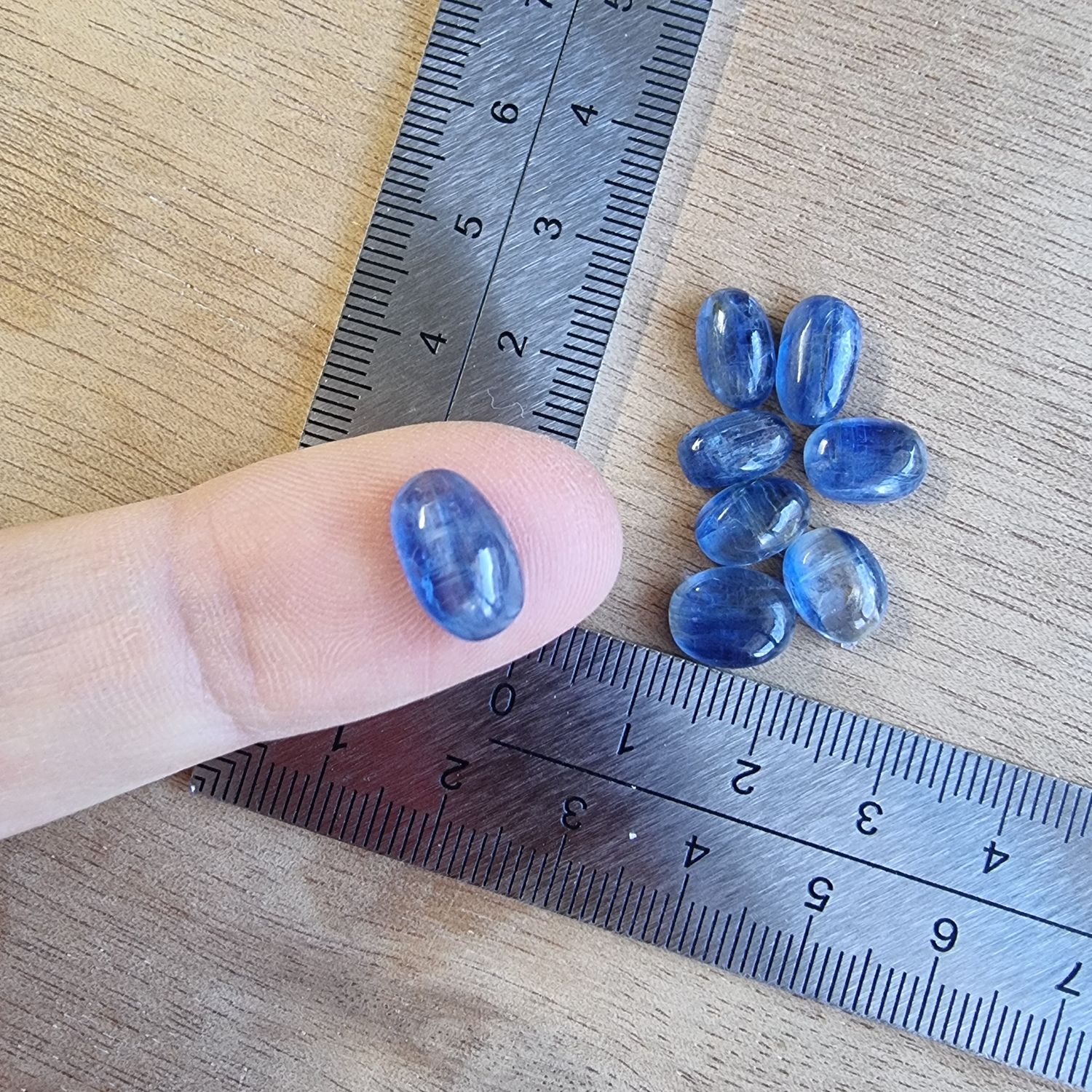 Blue Kyanite Cabochon Lot / Pendant Lot for jewelry making or diy craft projects 4.8gr