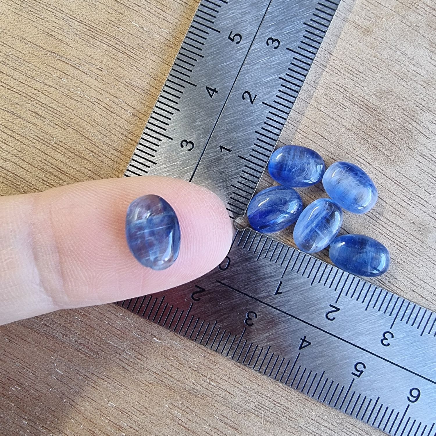 Blue Kyanite Cabochon Lot / Pendant Lot for jewelry making or diy craft projects 3.4gr