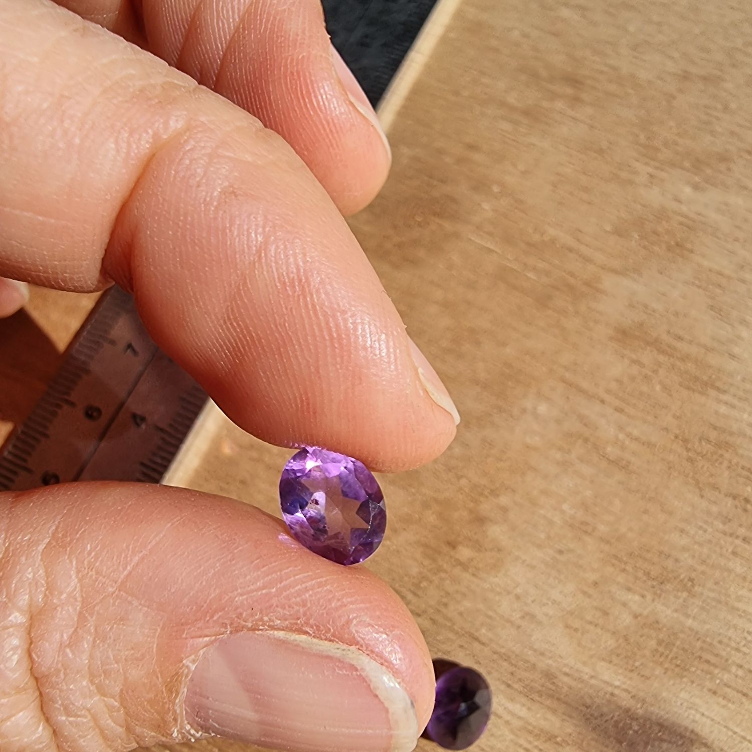 4 x Faceted Amethyst Cabochon Lot / Pendant Lot for jewelry making or diy craft projects gr