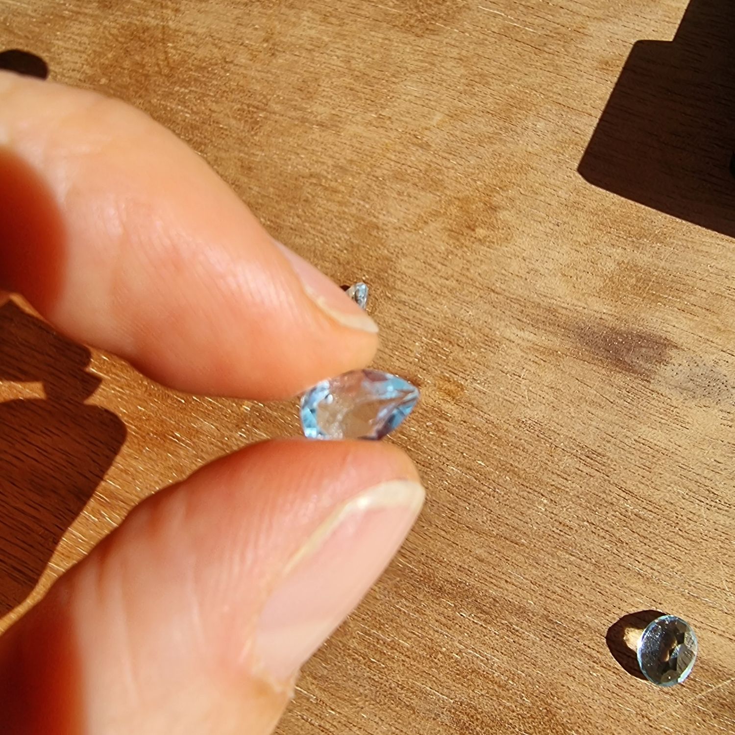 4 x Faceted Blue Topaz Cabochon Lot / Pendant Lot for jewelry making or diy craft projects gr