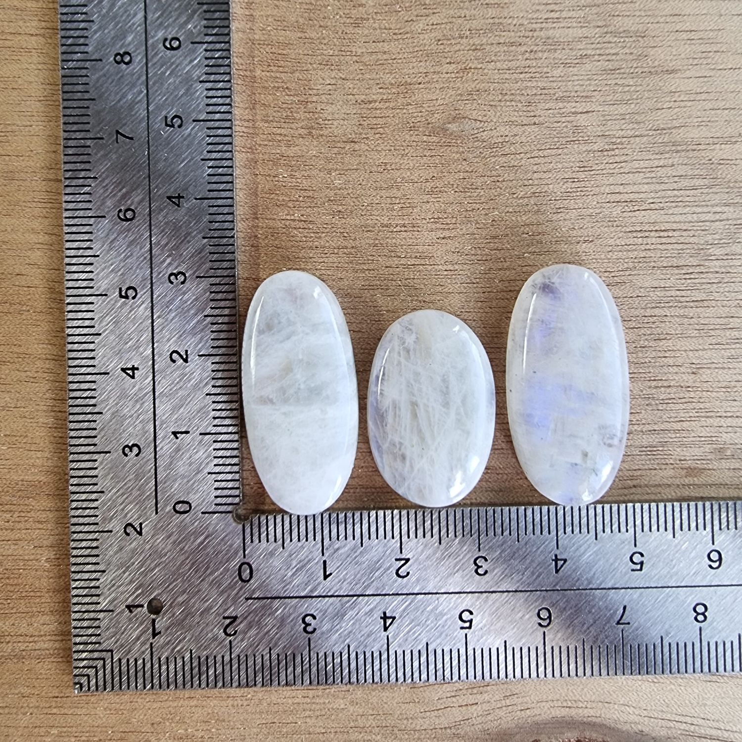 3 x Moonstone Cabochon Lot / Pendant Lot for jewelry making or diy craft projects 16.6gr