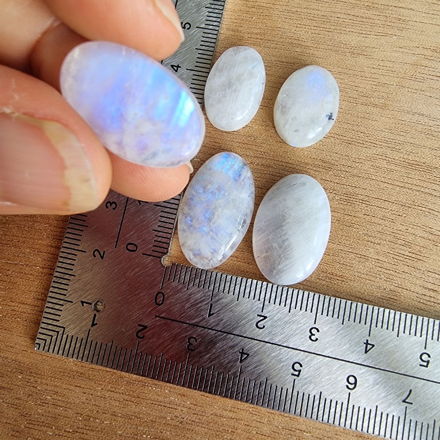 5 x Moonstone Cabochon Lot / Pendant Lot for jewelry making or diy craft projects 12.5gr