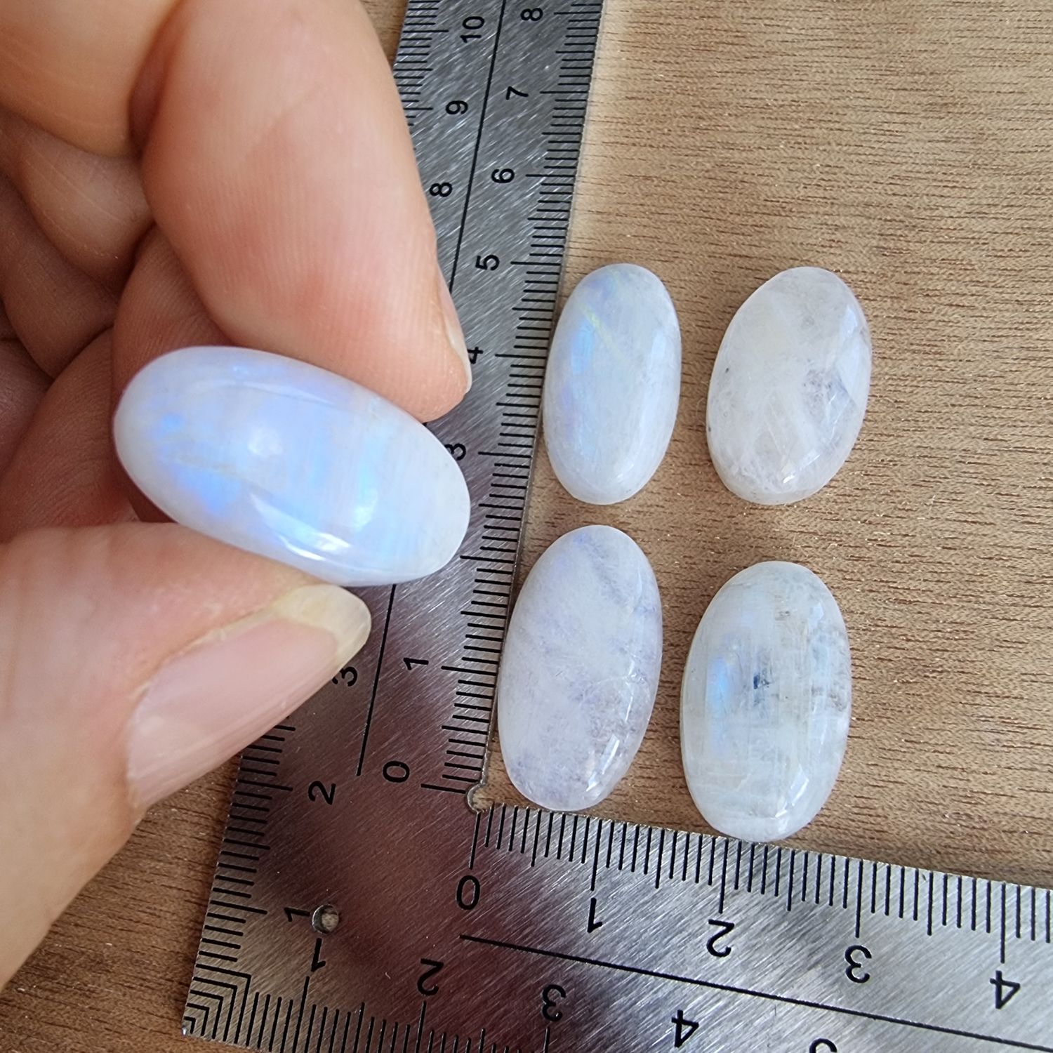 5 x Moonstone Cabochon Lot / Pendant Lot for jewelry making or diy craft projects 17.8gr