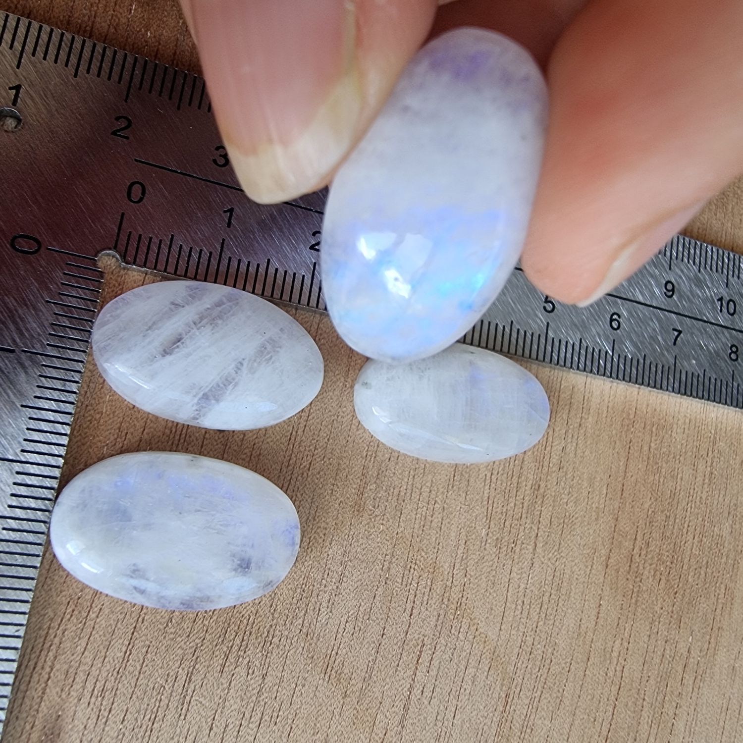 4 x Moonstone Cabochon Lot / Pendant Lot for jewelry making or diy craft projects 15.3gr