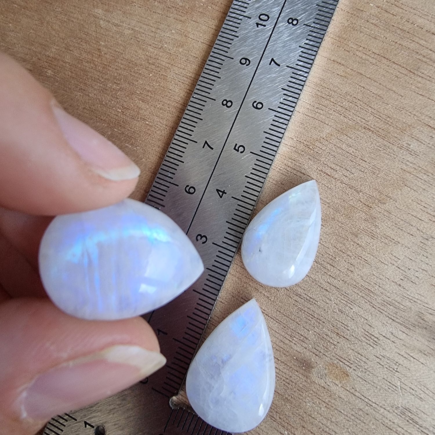 3 x Moonstone Cabochon Lot / Pendant Lot for jewelry making or diy craft projects 11.2gr