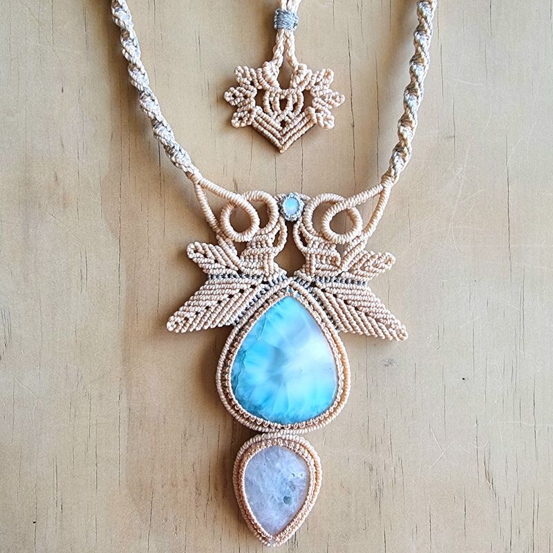Larimar, Moonstone &amp; Ethiopian Opal Intuitive Wearable Art