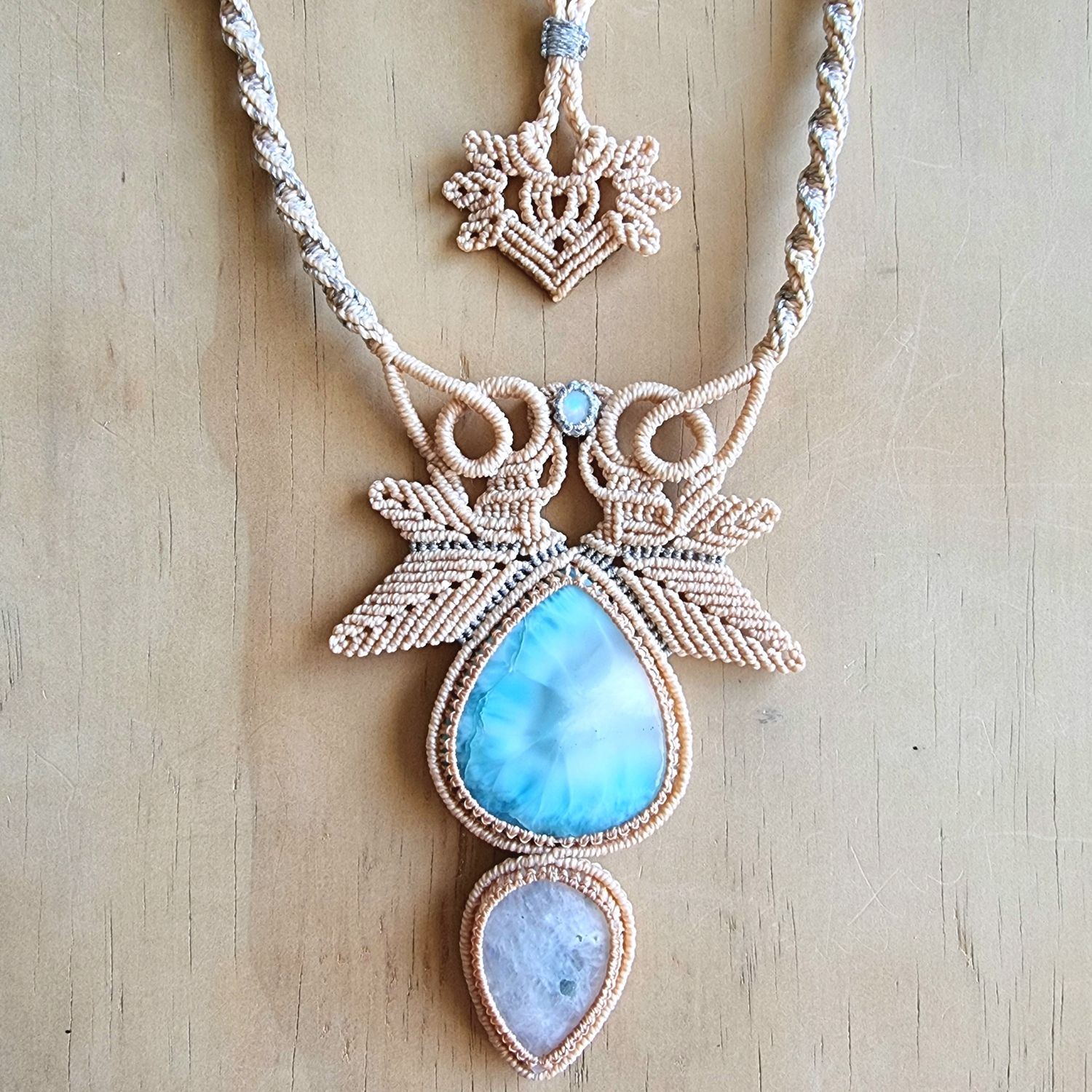 Larimar, Moonstone &amp; Ethiopian Opal Intuitive Wearable Art