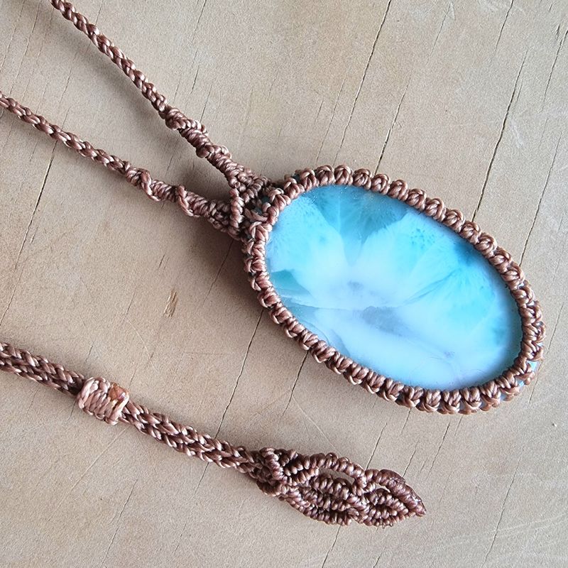 Larimar Micromacrame Necklace