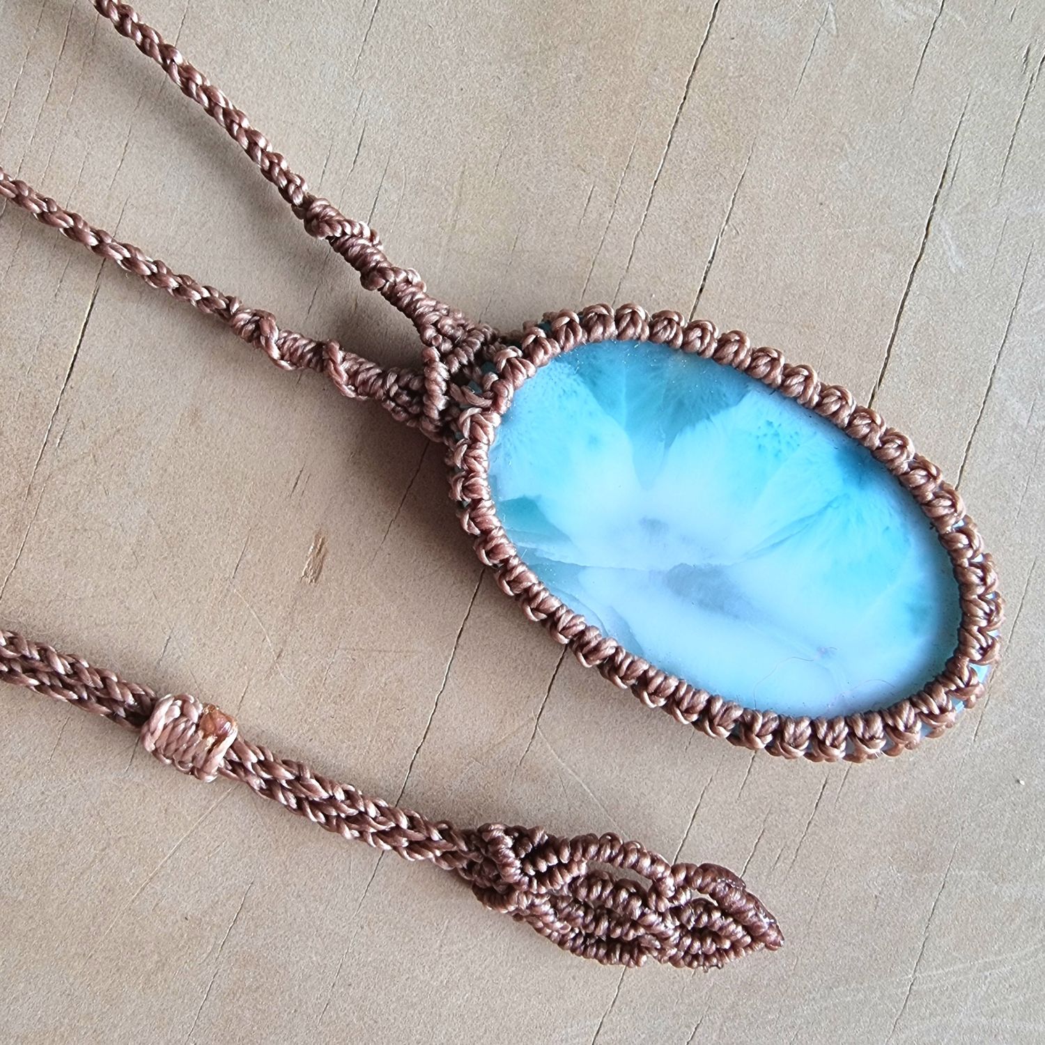 Larimar Micromacrame Necklace