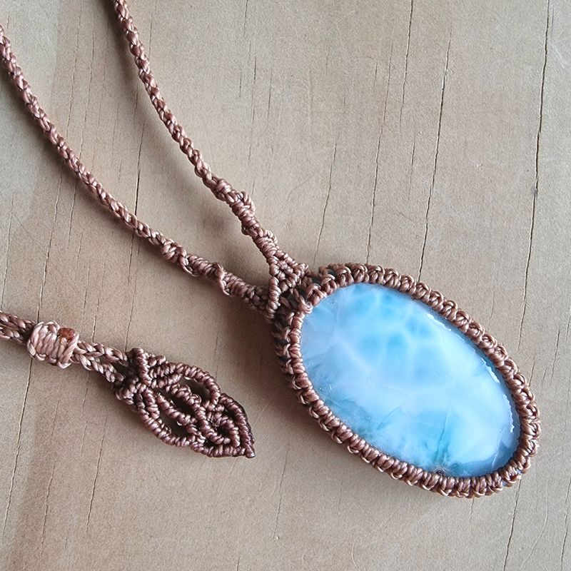 Larimar Micromacrame Necklace