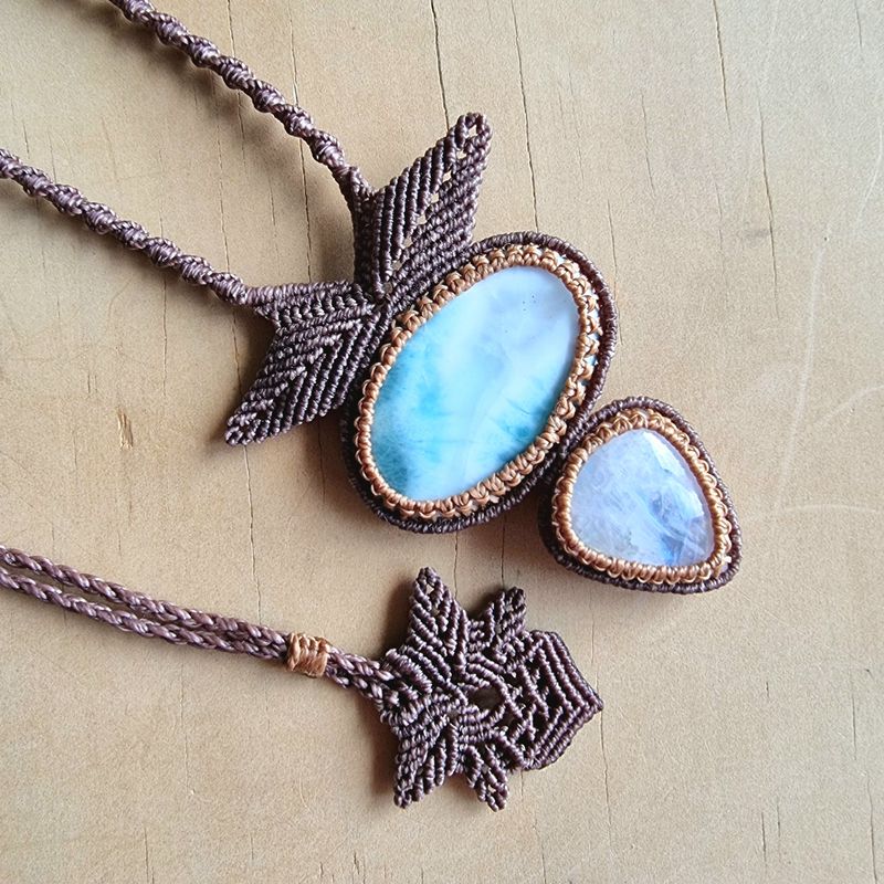 Larimar &amp; Rainbow Moonstone Intuitive Wearable Art