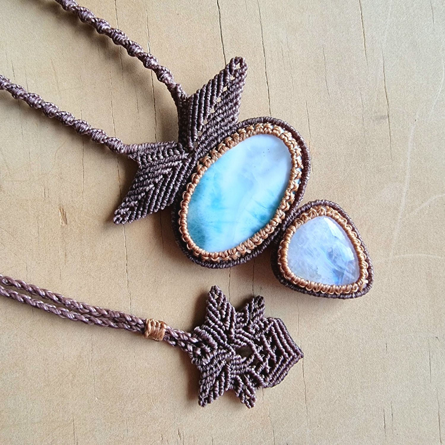 Larimar &amp; Rainbow Moonstone Intuitive Wearable Art