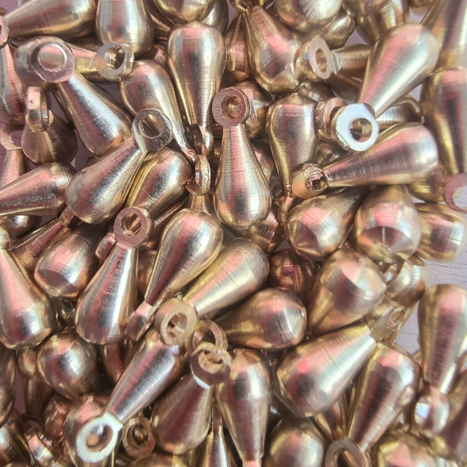 Solid Brass Tear-drop Accent Bead for Macrame Jewelry - NZ Craft Supplies