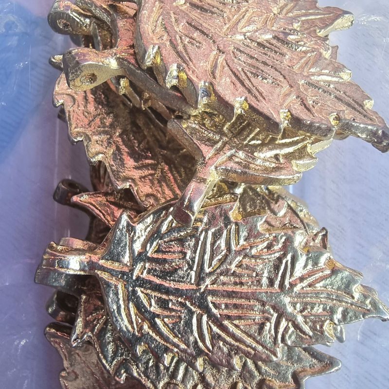 Solid Brass Leaf Accent Pendant for Macrame Jewelry - NZ Craft Supplies