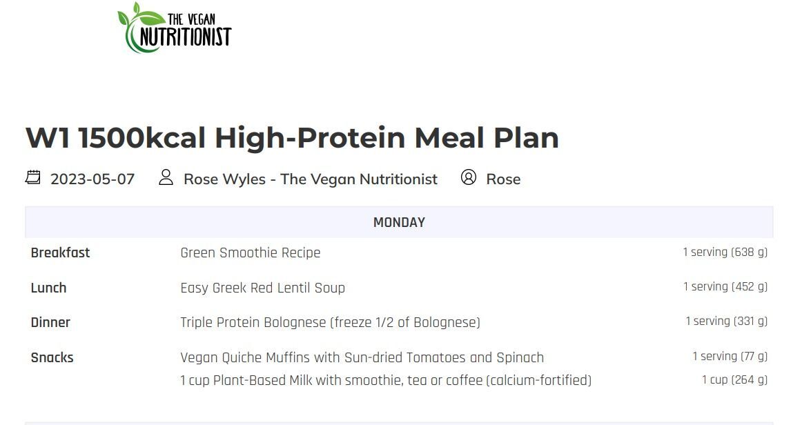 4-Week Vegan High Protein Meal Plan | High Protein Vegan Plan