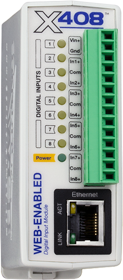 ControlByWeb X-408: Digital Input (DI) ohjain, optiona LTE yhteys
