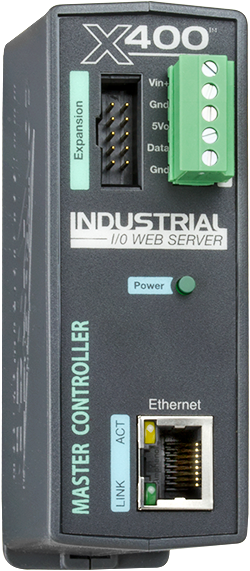 ControlByWeb X-400: Ohjelmoitava I/O kontrolleri (PLC)