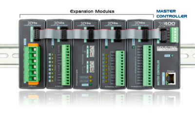 ControlByWeb X-400: Ohjelmoitava I/O kontrolleri (PLC)