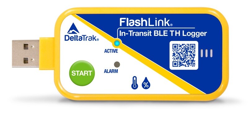DeltaTrak FlashLink kertakäyttöinen BLE lämpötila ja kosteus dataloggeri