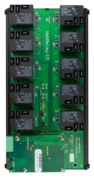 ControlByWeb WebRelay-10 Plus: rele, DI ja 1-Wire anturi ohjain