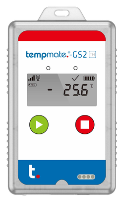 Tempmate-GS2 kertakäyttöinen dataloggeri kuljetusolosuhteiden ja -reitin seurantaan pilvipalvelulla (litium akulla)