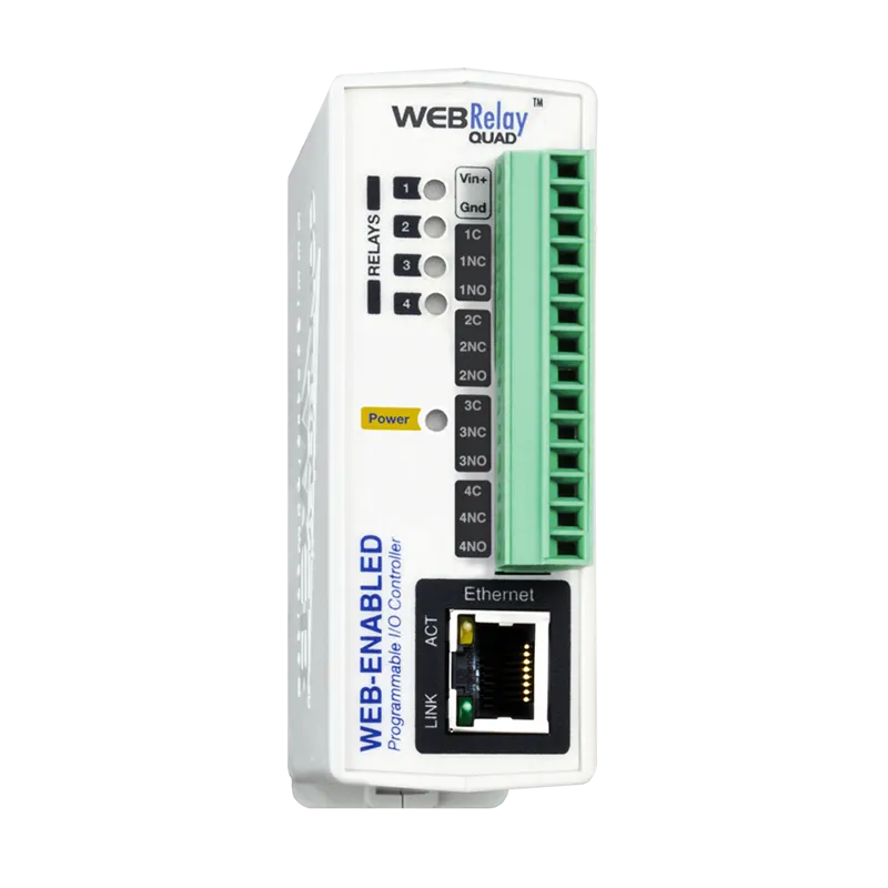 ControlByWeb WebRelay Quad: releohjain, optiona PoE tai WLAN