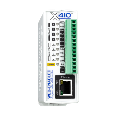 ControlByWeb X-410: rele, DI ja 1-Wire anturi ohjain, optiona PoE ja WLAN