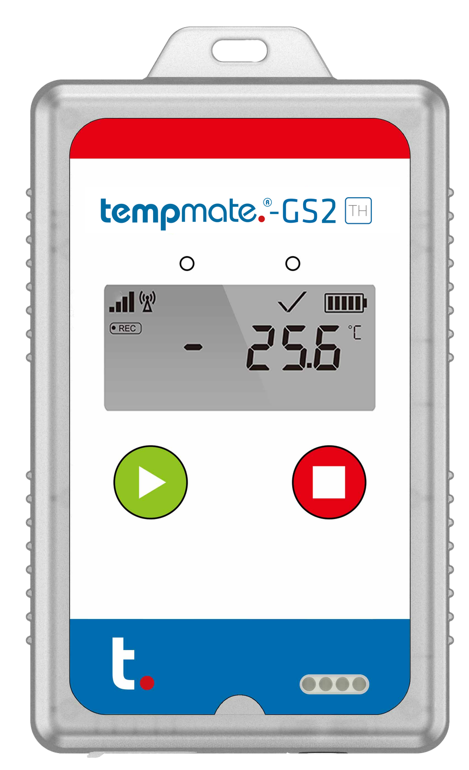 Tempmate-GS2 kertakäyttöinen dataloggeri kuljetusolosuhteiden ja -reitin seurantaan pilvipalvelulla (litium akulla)