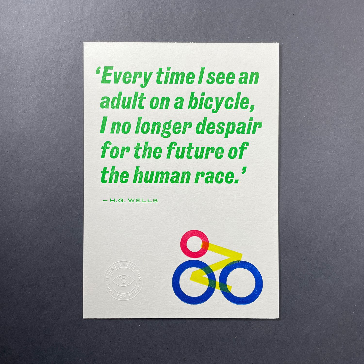 ‘Typocyclist’ Original A5 Print (Green)