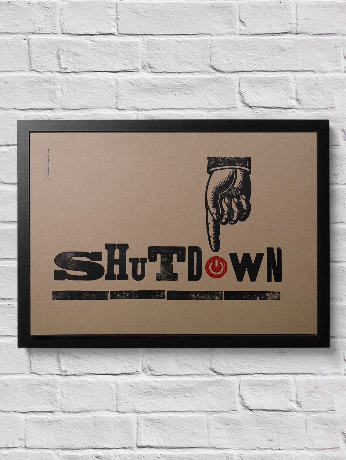 'Shutdown' Original A3 Print