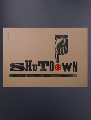 'Shutdown' Original A3 Print