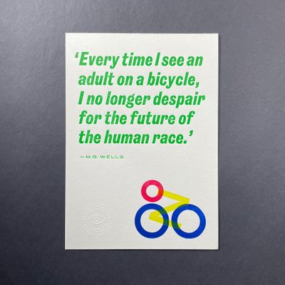 ‘Typocyclist’ Original A5 Print (Green)