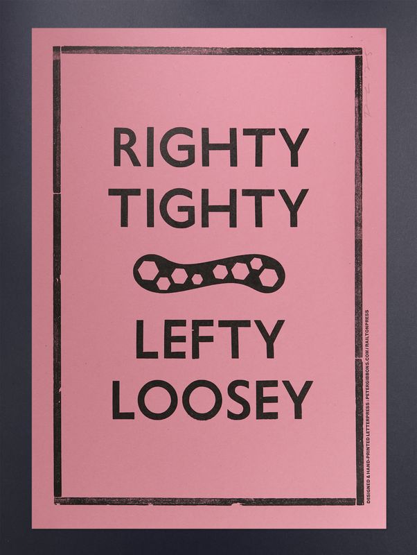 'Righty Tighty' Original A3 Print
