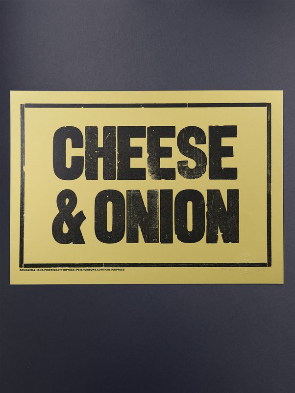 'Cheese &amp; Onion' Original A3 Print