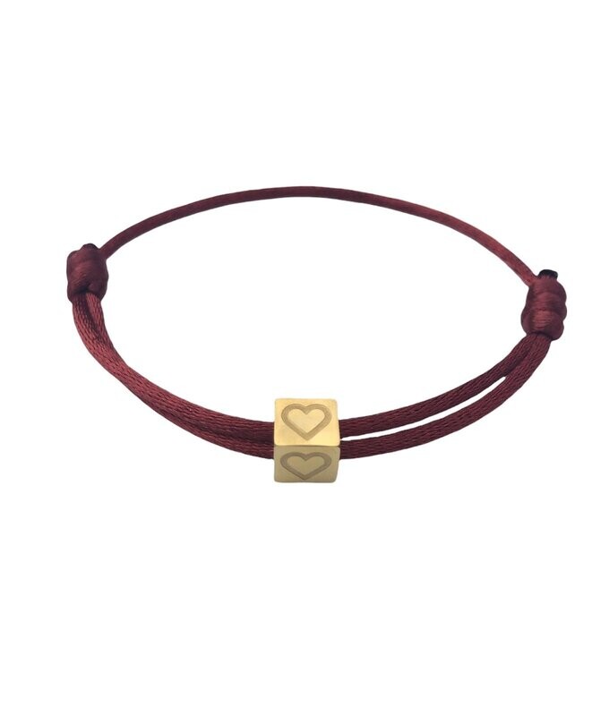 Cube hart satin bracelet