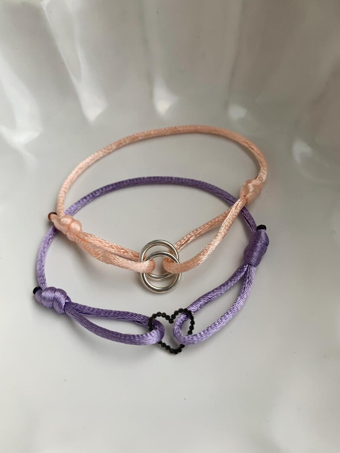 Heart satin bracelet