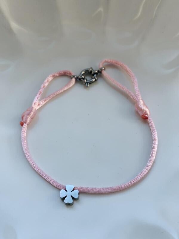 Clover satin anklet