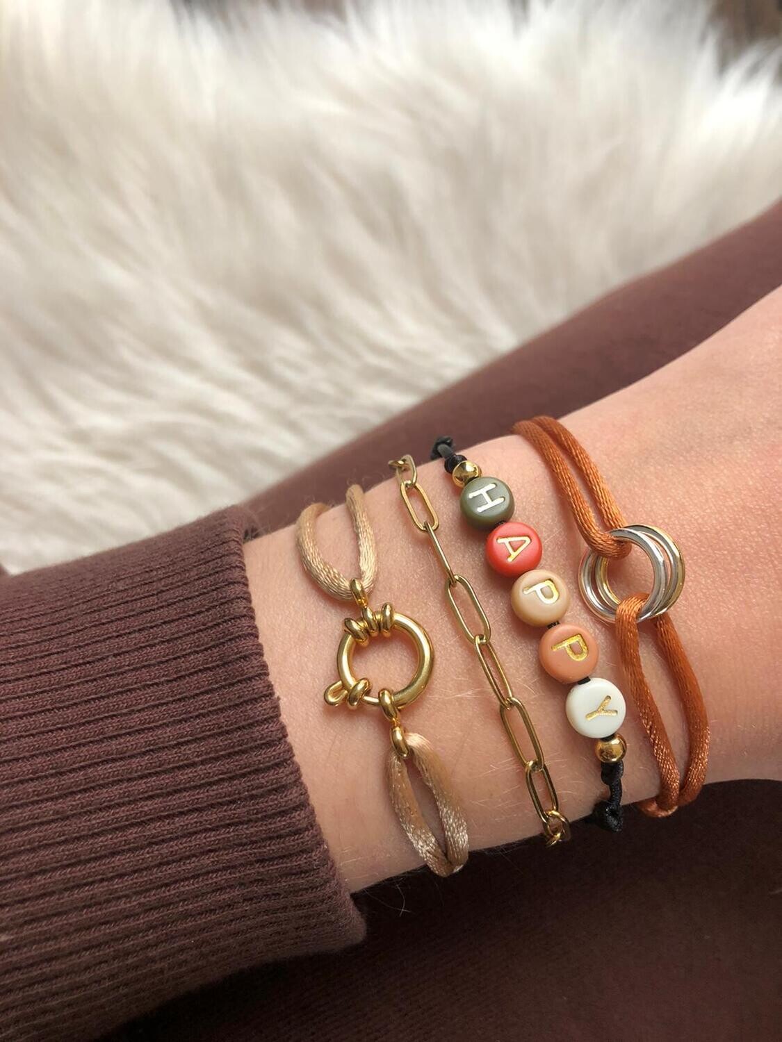 letter satin bracelet