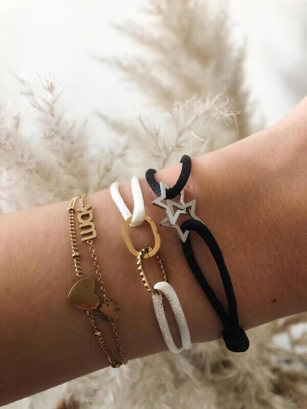 Double oval satin bracelet