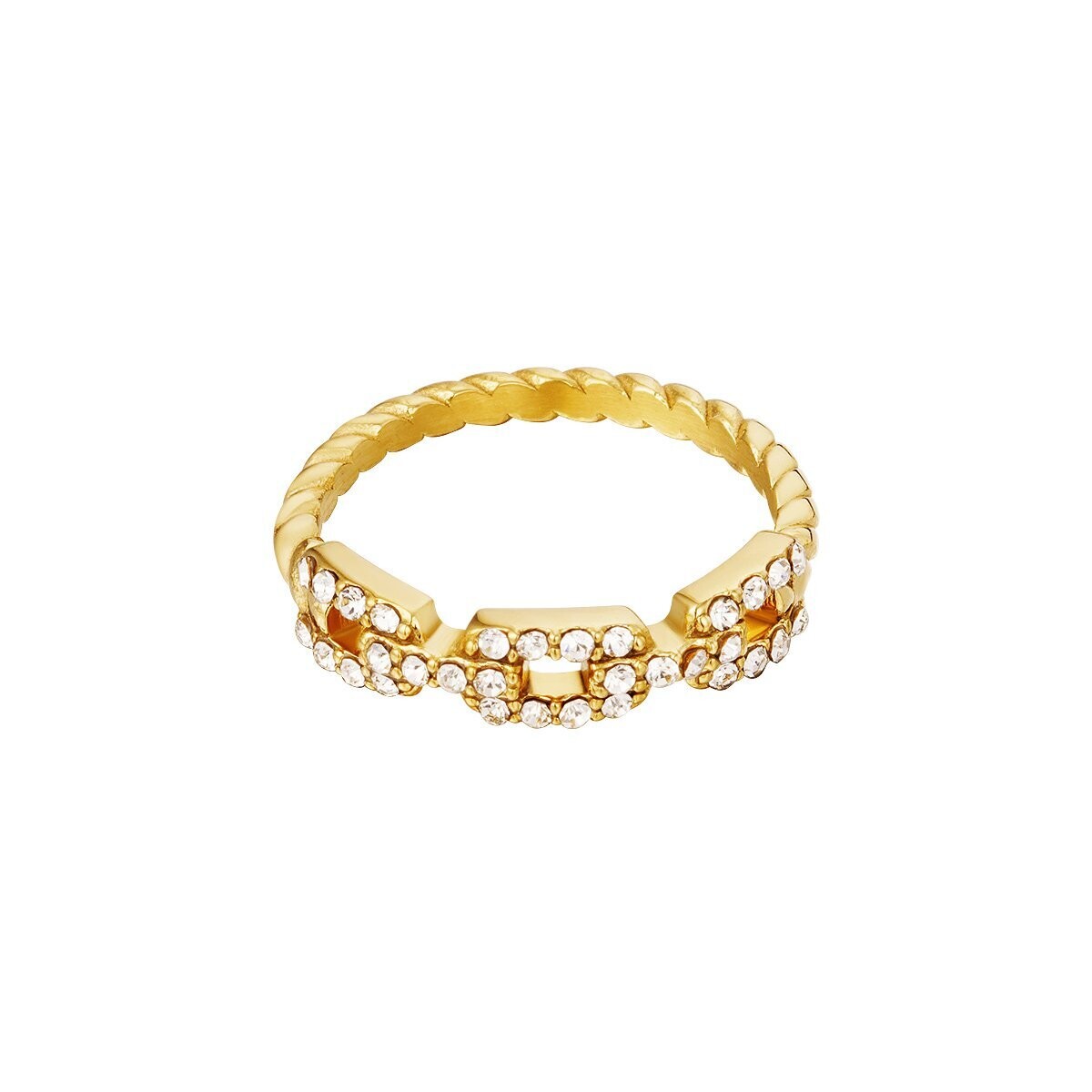 Chain and diamonds ring gold