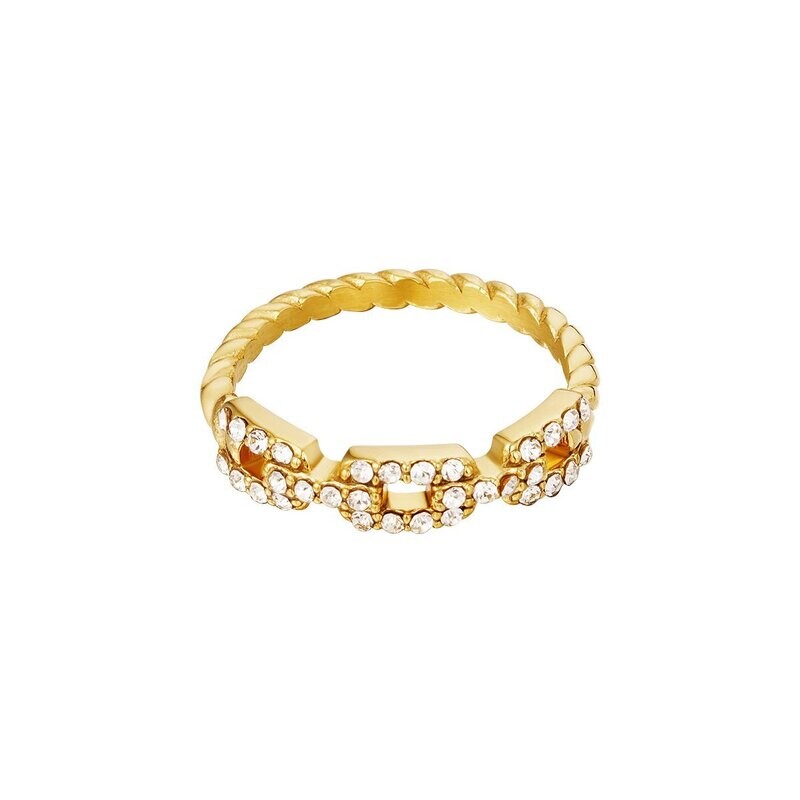 Chain and diamonds ring gold