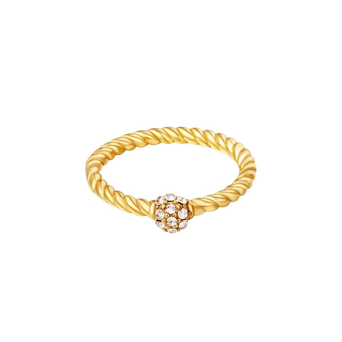 Zirkonia twist ring gold
