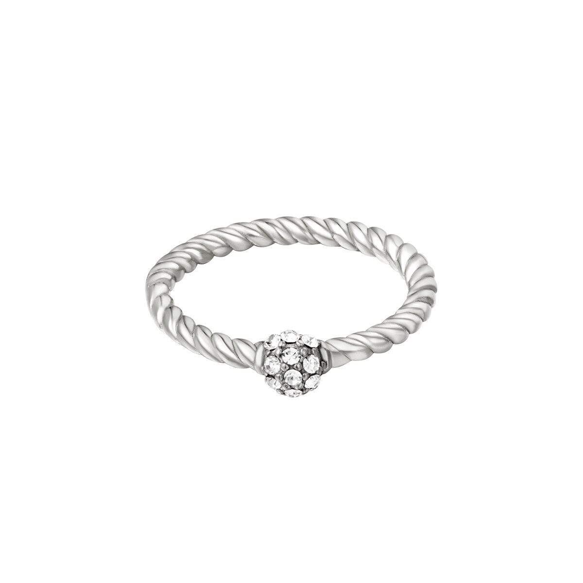 Zirkonia twist ring silver
