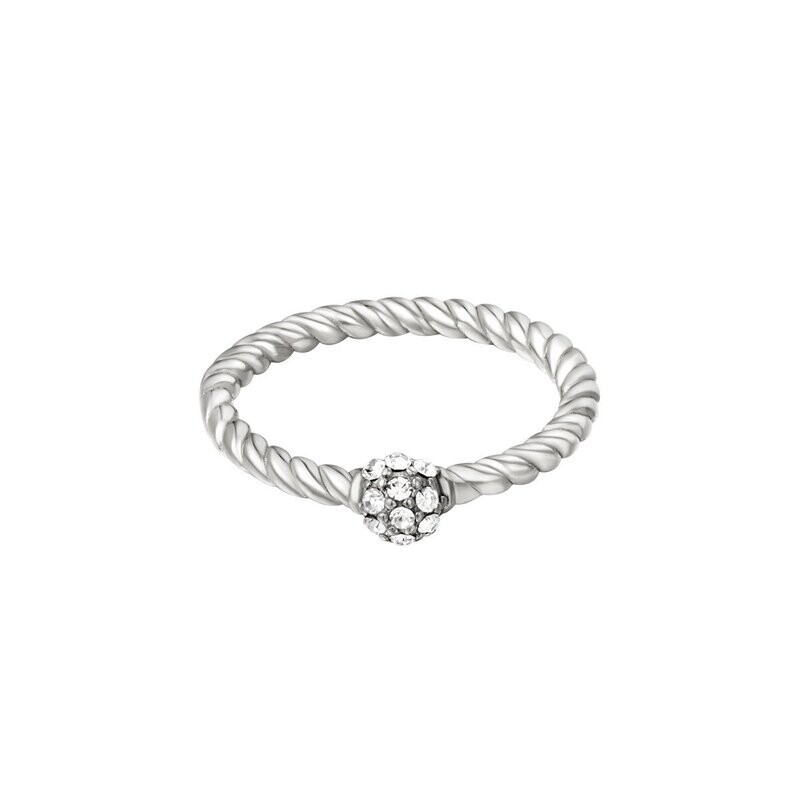 Zirkonia twist ring silver