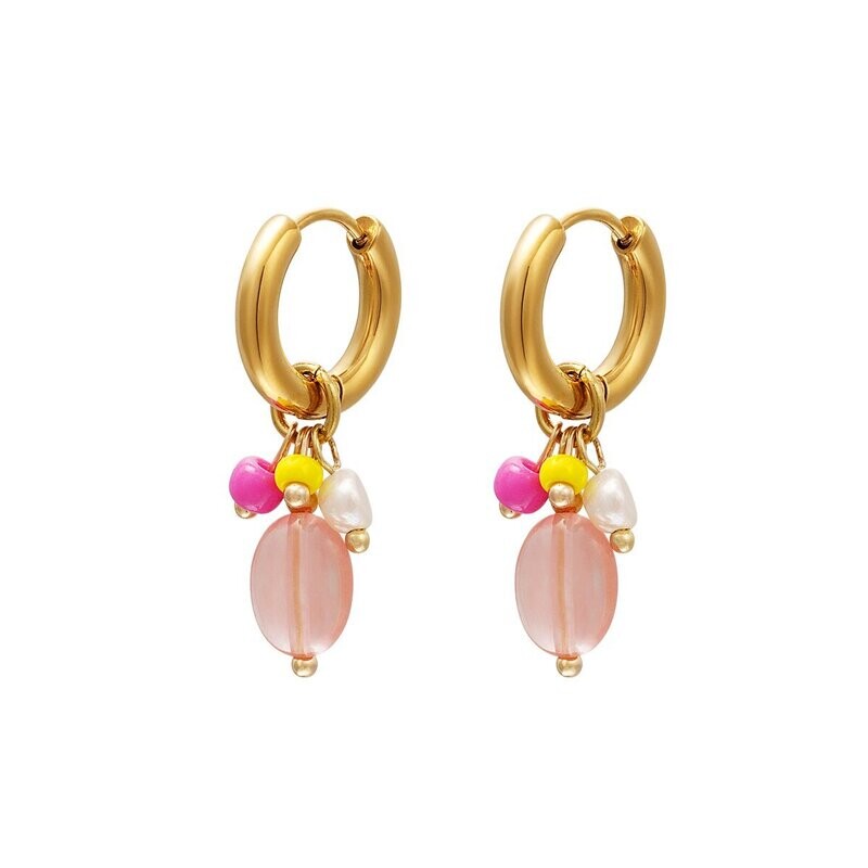 Bangle pink earrings