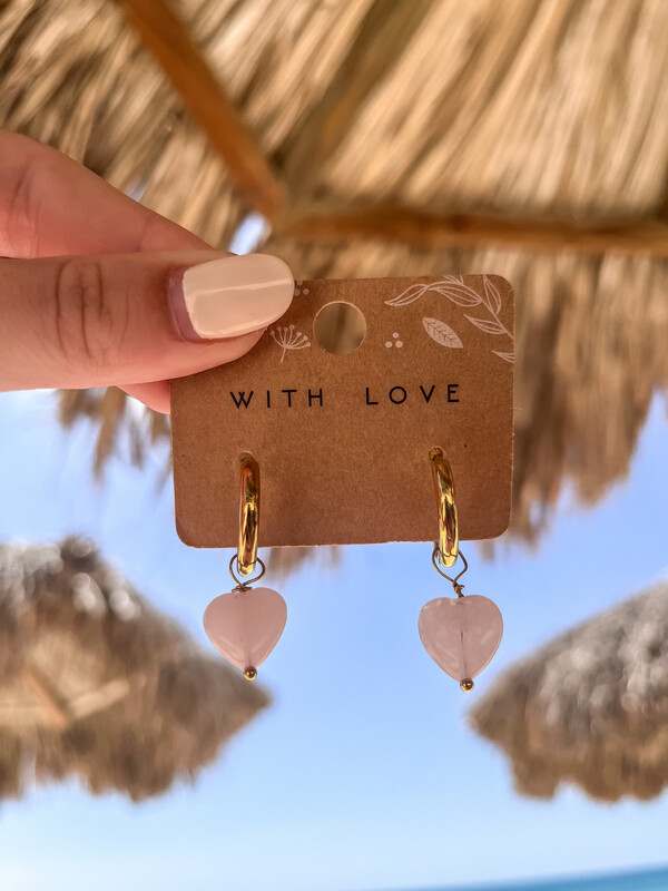 Pink Heart Earrings